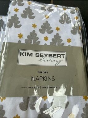 NWT 16 total Kim Seybert Living square cotton napkins - 4 packs of 4 each pack